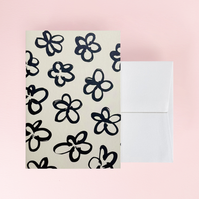 Monochrome Flower Card by Kinshipped