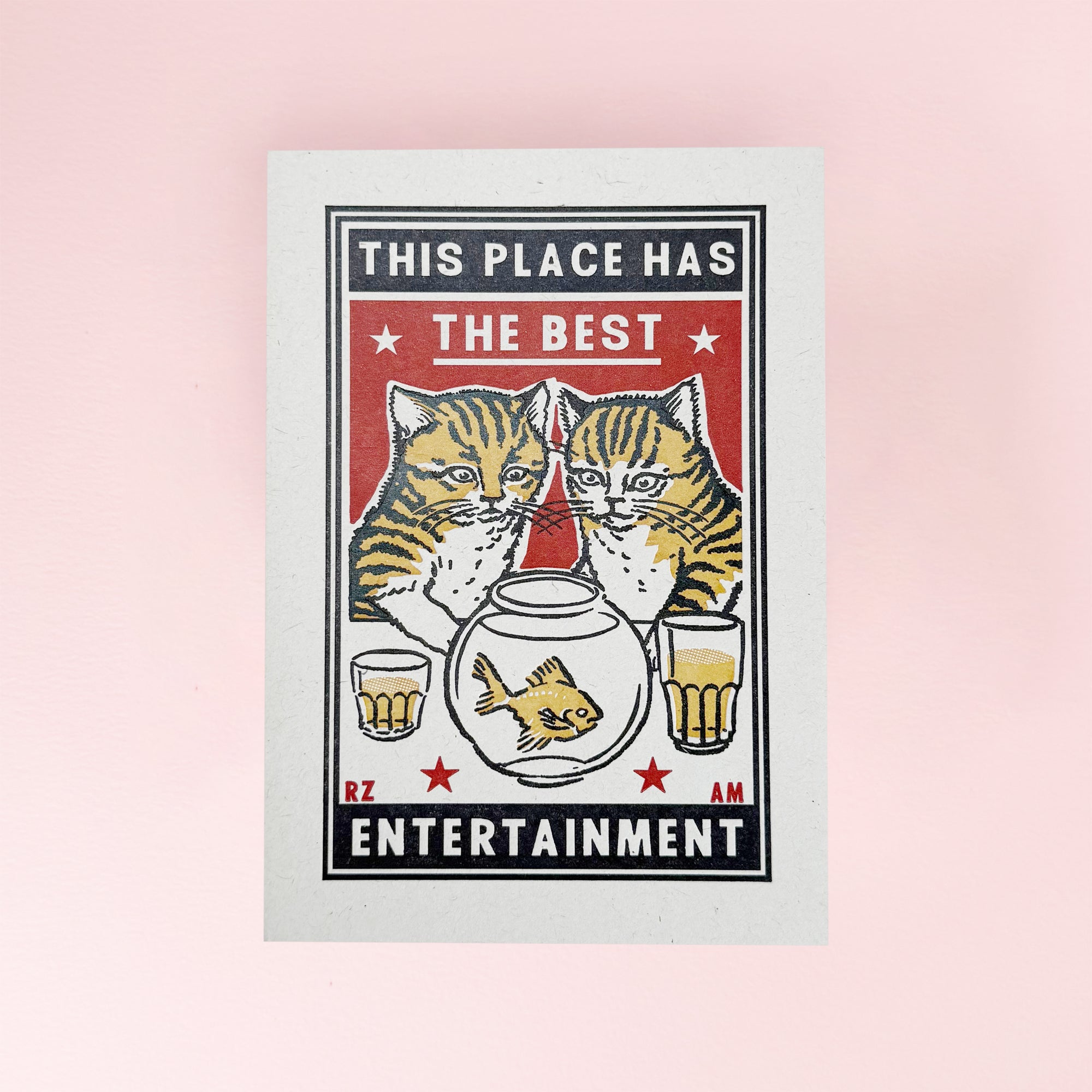 The Entertained Cats Card by Archivist