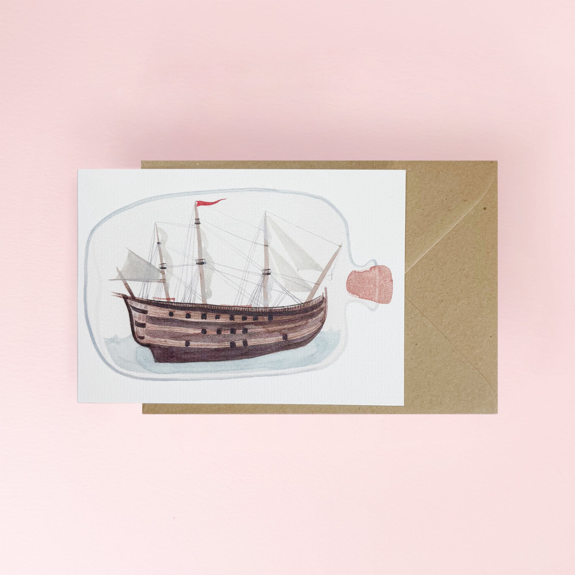 Boat in a Bottle Card by Eleanor Percival