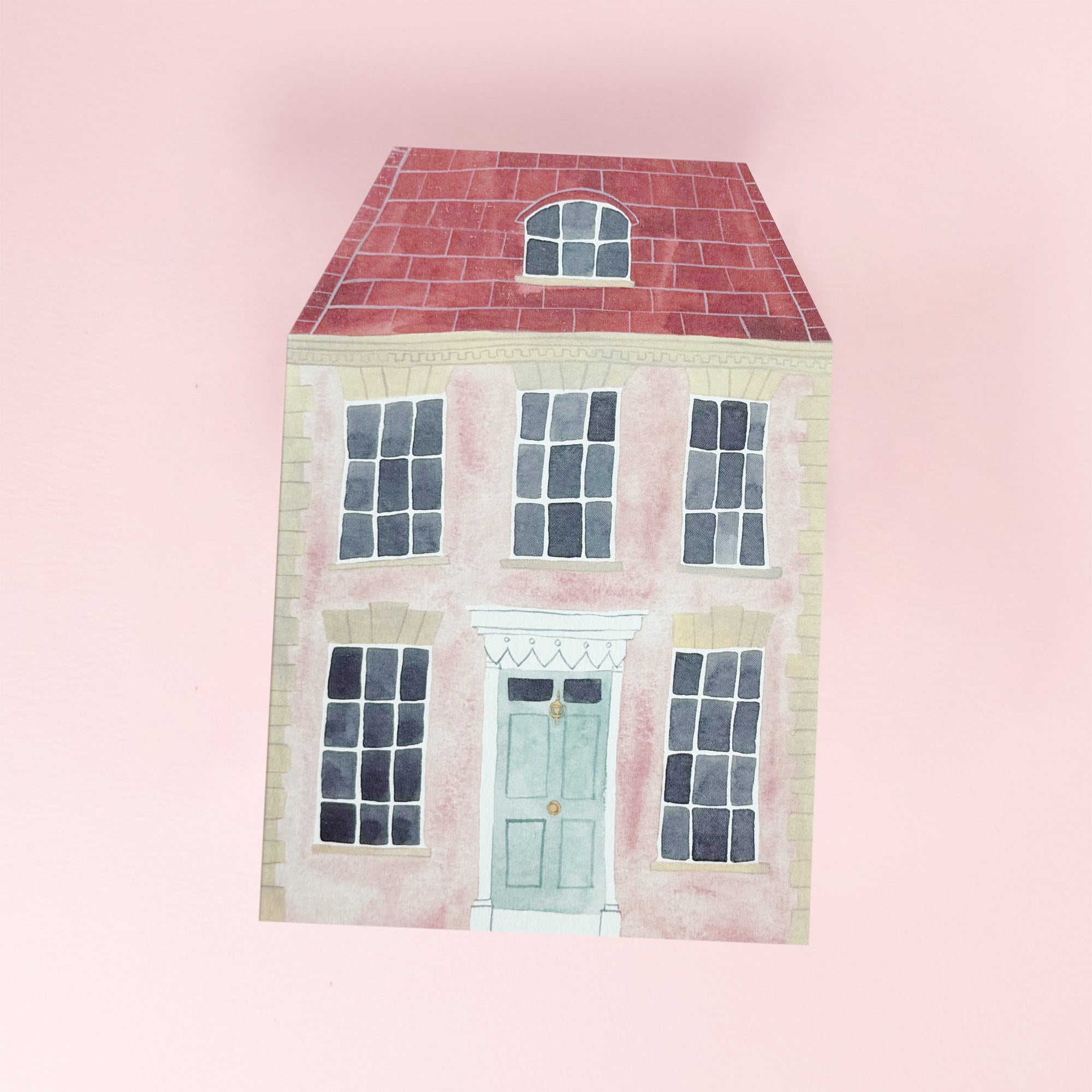 Pink House Greeting Card by Eleanor Percival