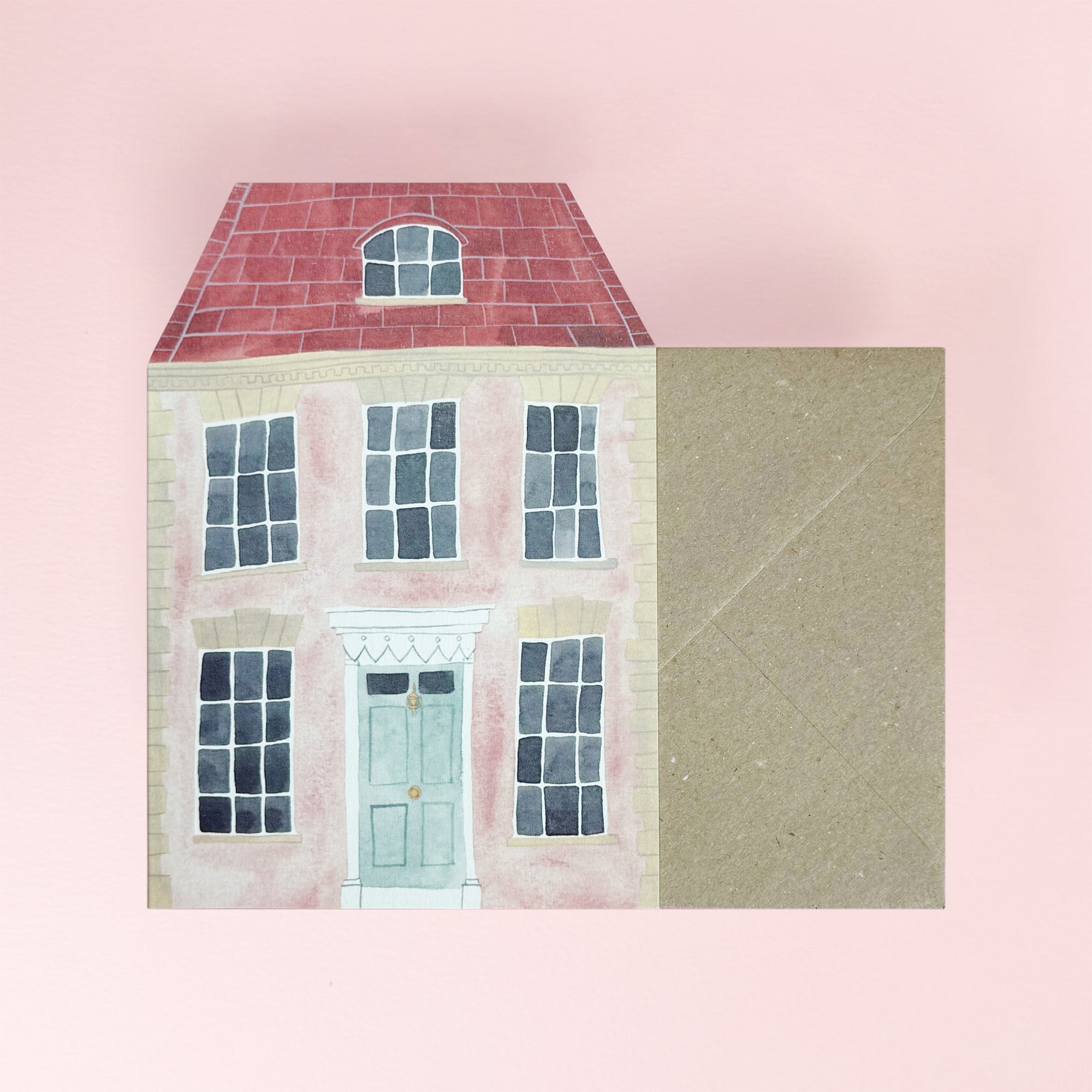 Pink House Greeting Card by Eleanor Percival