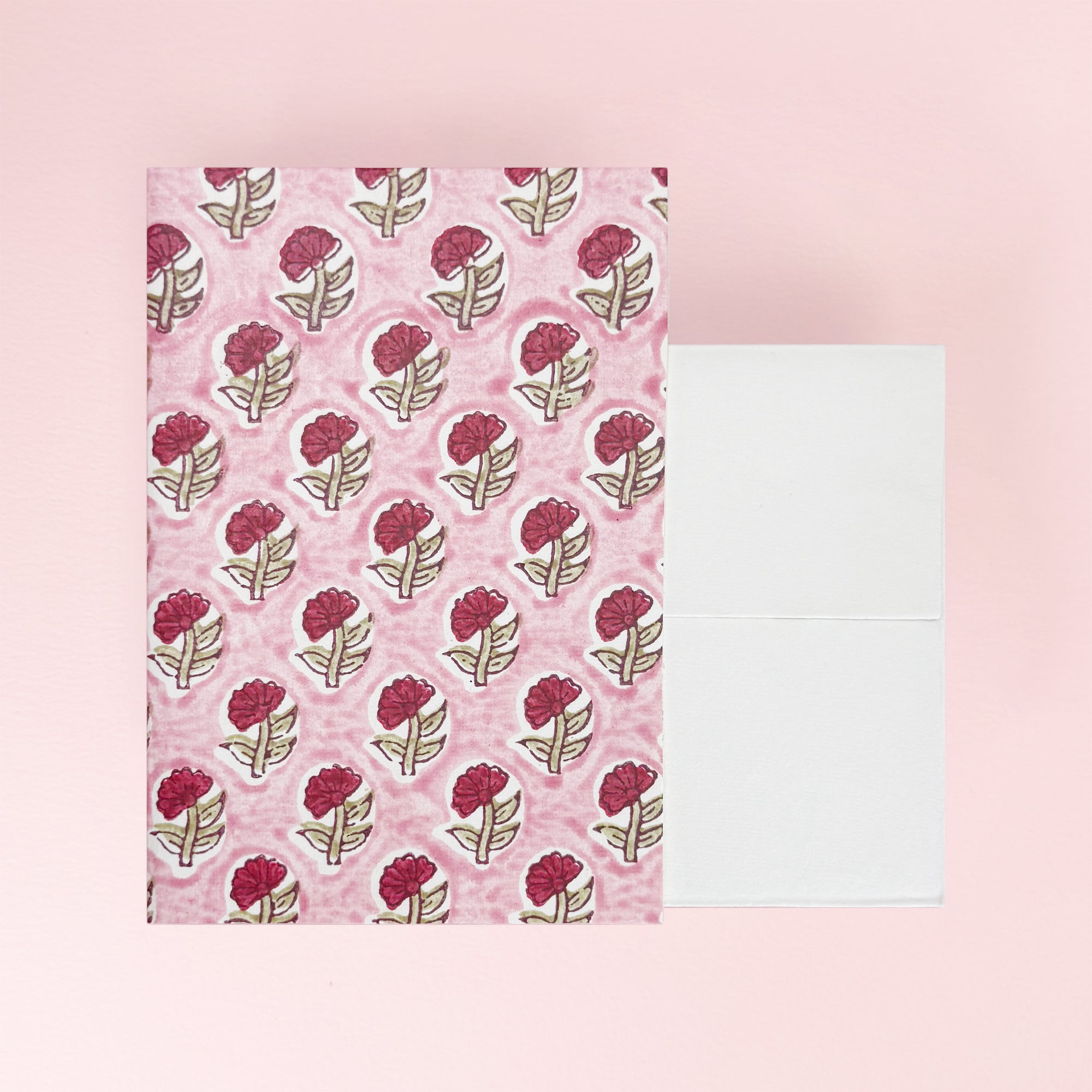 Hand Block Printed Daisy Greeting Card by Paper Mirchi