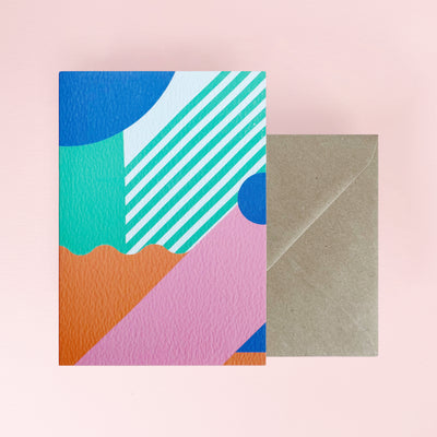 Green and Pink Abstract Card by The Completist