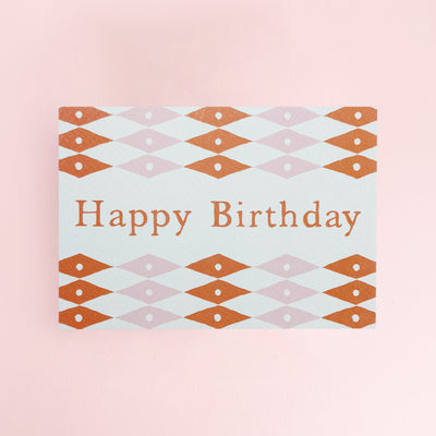 Happy Birthday Harlequin card by Ariana Martin