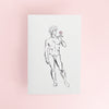 David holding a rose on a white greeting card