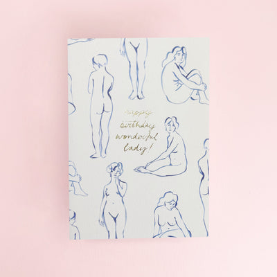 Happy Birthday Lady card by Wanderlust Paper Co.