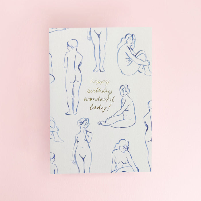 Happy Birthday Lady card by Wanderlust Paper Co.