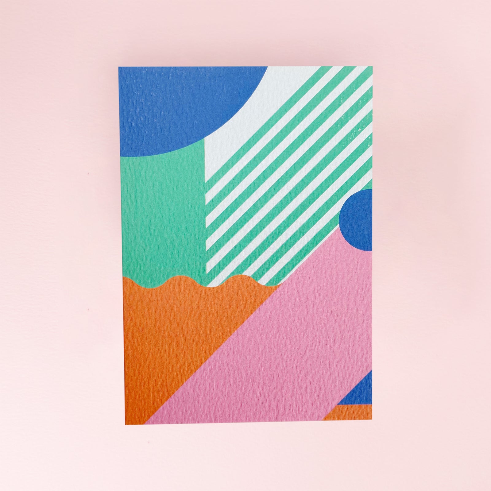 Green and Pink Abstract Card by The Completist